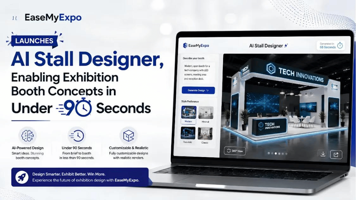 EaseMyExpo Launches AI Stall Designer Enabling Exhibition Booth Concepts in Under 90 Seconds