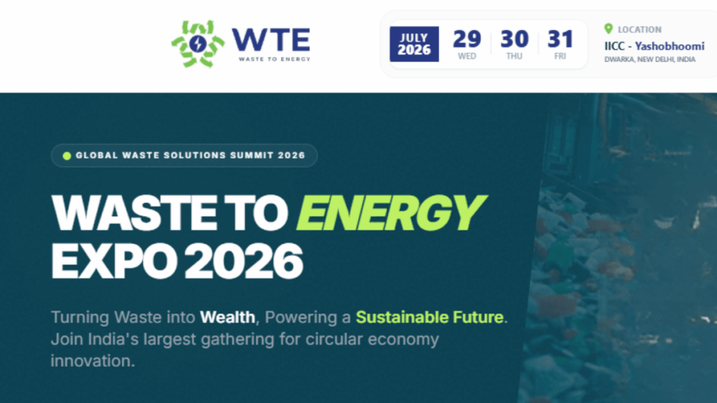 Waste to Energy Expo 2026 Set to Power India’s Sustainable Future
