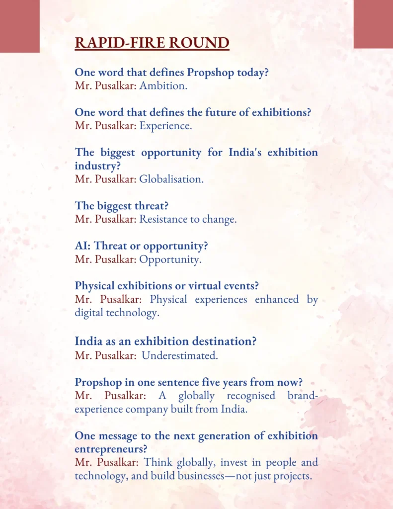 Rapid Fire With Mr. Pusalkar